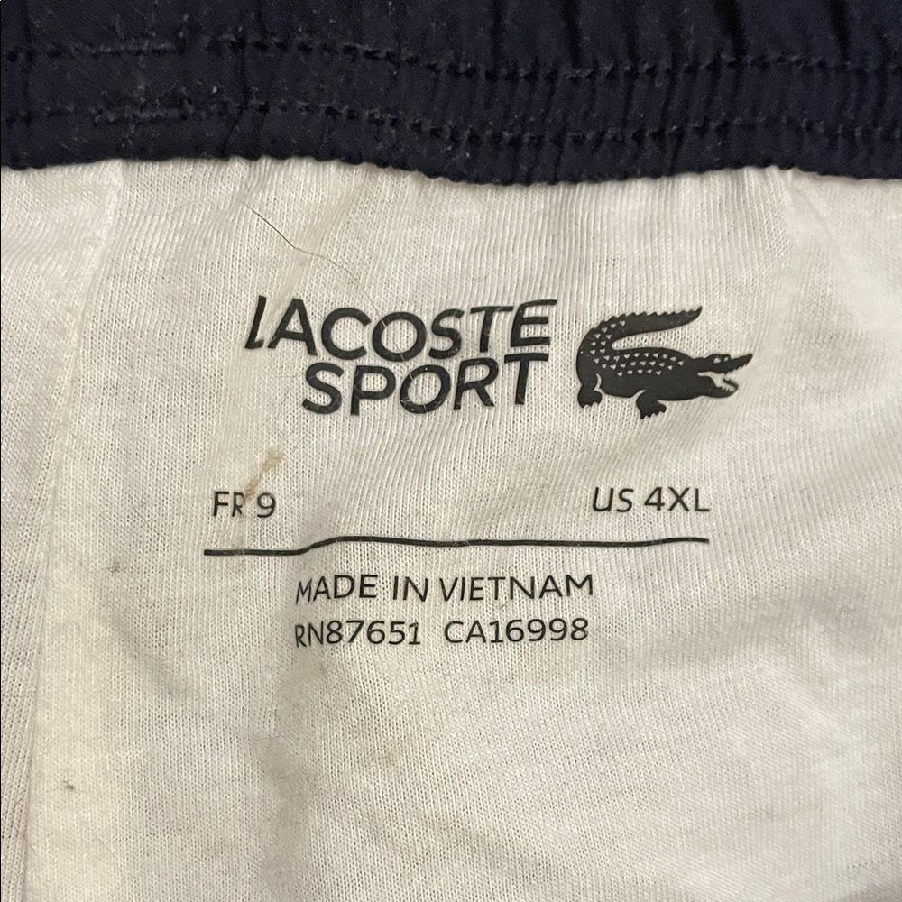 Lacoste Sport Blue Pull-on Contrast Bands Tennis Shorts Mens Size 4XL GH6908 - Picture 3 of 14